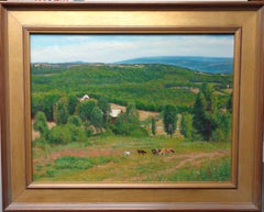 Paesaggio estivo Mucche Pittura ad olio vincitrice del premio Salmagundi Club Michael Budden