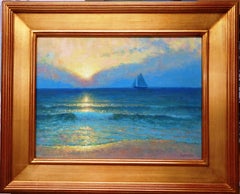 Seascape Sunrise Contemporary Oil Painting By Michael Budden