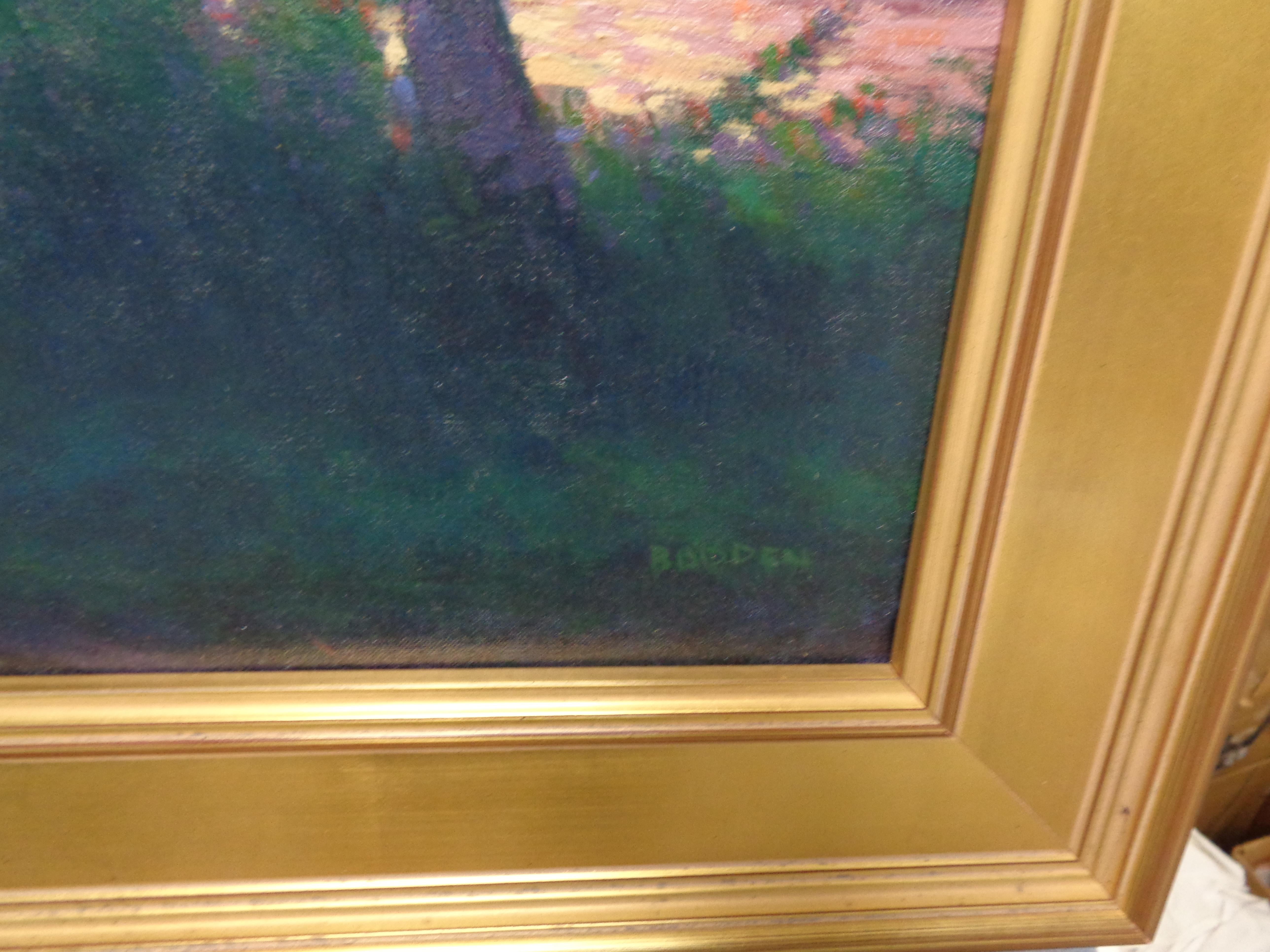 Sunset Oil Painting New Hope Lambertville Bridge Michael Budden Award Winner For Sale 8