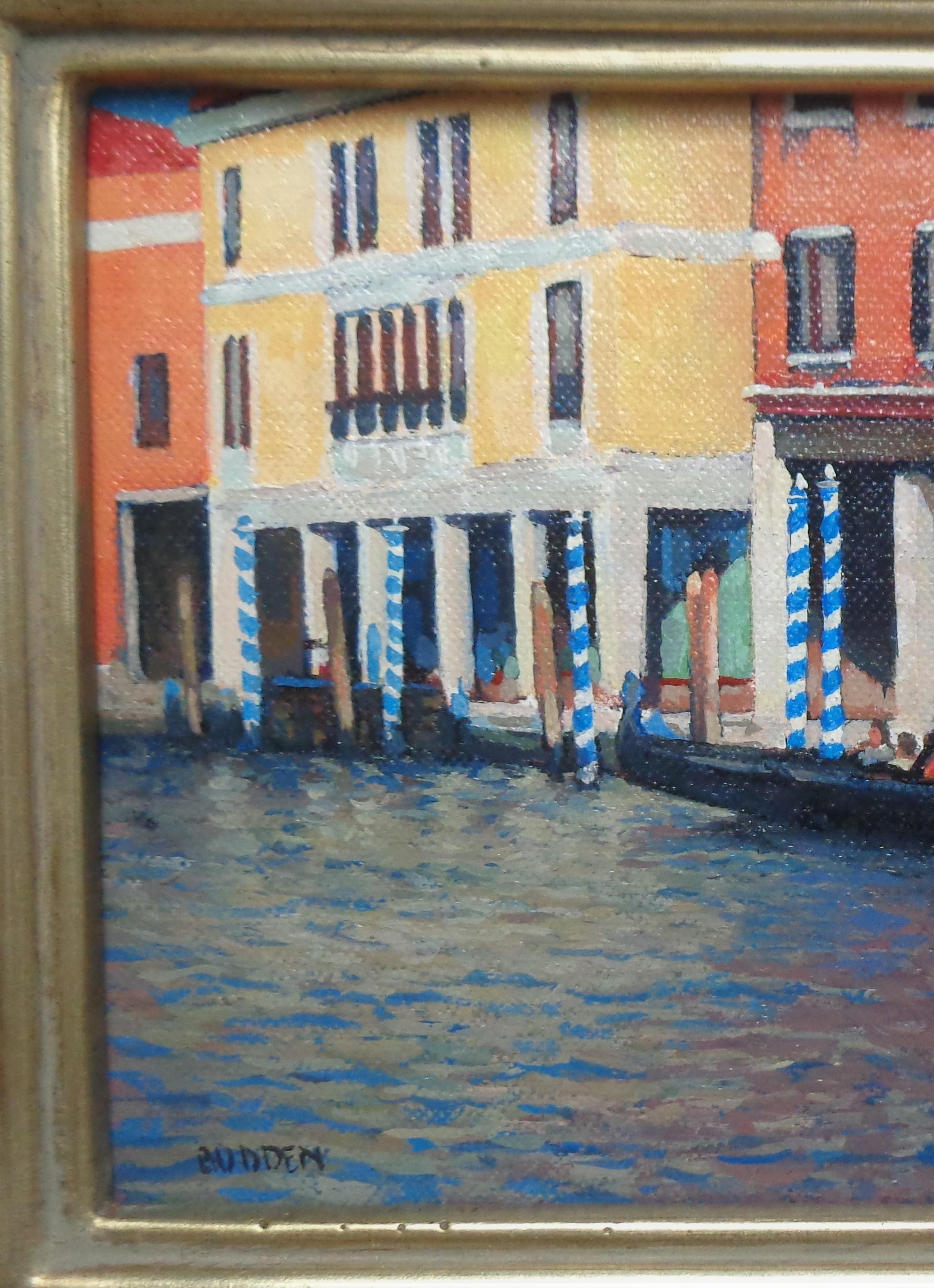 Venice Meereslandschaft, Ölgemälde, Gondola Ride von Michael Budden, Schönes Licht II im Angebot 2