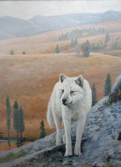 Pintura de paisajes de Michael Budden Animales lobos