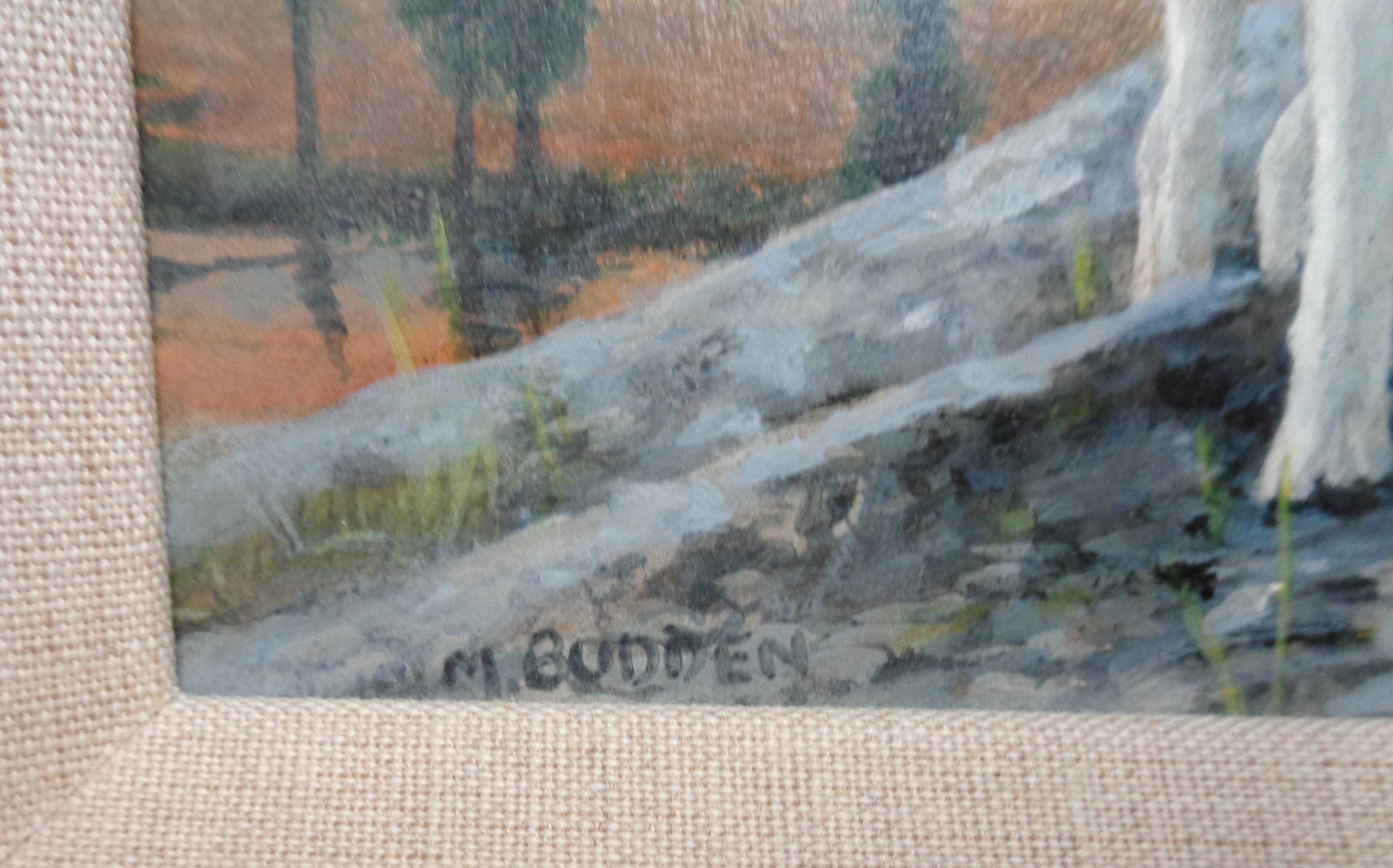 Pittura di paesaggi selvatici di Michael Budden Animali Lupi in vendita 5
