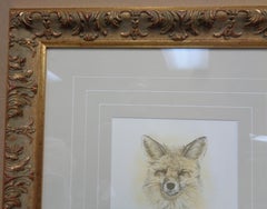 Renard roux – Peinture à l'huile, dessin au crayon, impression offset, encadrée – Michael Budden