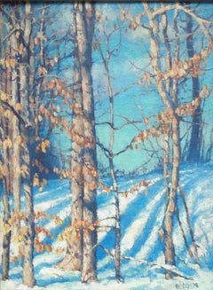 Paisaje invernal al óleo de Michael Budden Hermosa luz