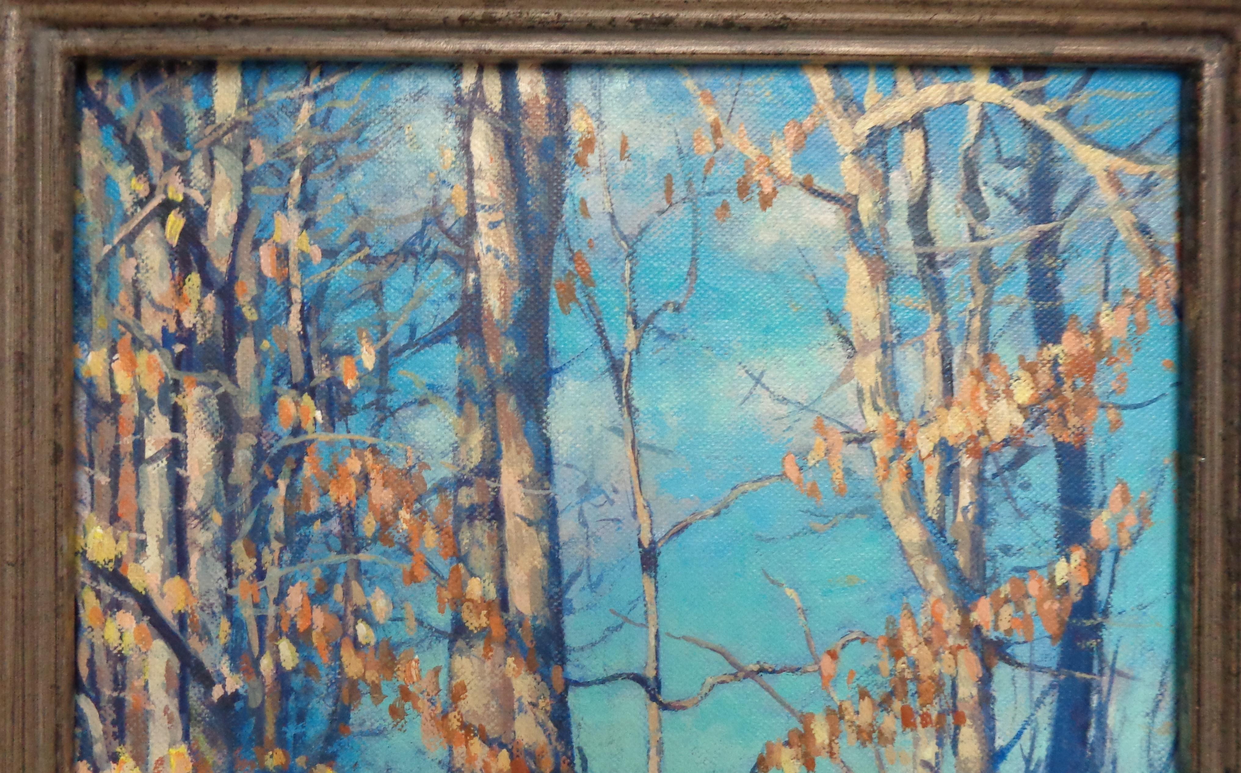 Winterlandschaft, Ölgemälde von Michael Budden, Schönes Licht im Angebot 4