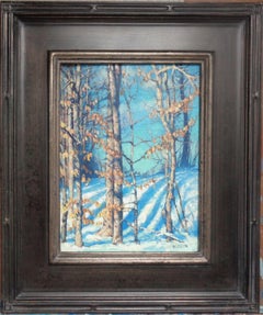 Antique   Winter Landscape Oil Painting by Michael Budden Beautiful Light 
