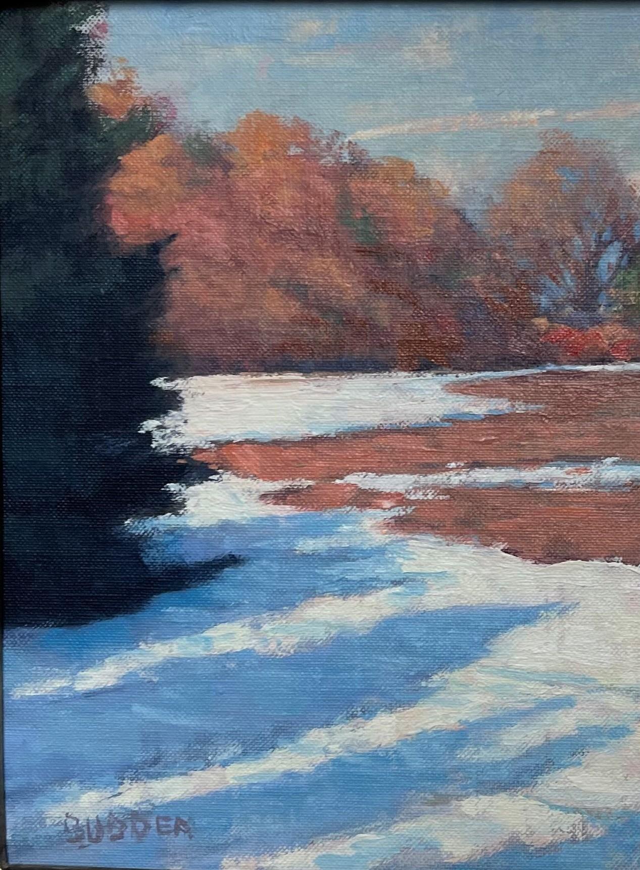 Paisaje invernal Pintura al óleo de Michael Budden Fin del invierno en venta 2