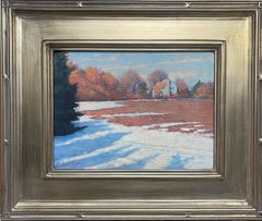 Antique Winter Landscape Oil Painting by Michael Budden End of Winter