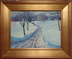 Winterlandschaft, Ölgemälde von Michael Budden, Winterfarm