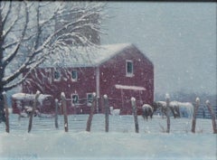 Winter Landscape Oil Painting by Michael Budden Winter Farm II