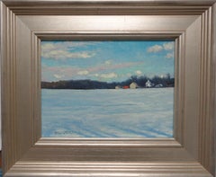 Winter-Landschaft, Ölgemälde von Michael Budden, Winter-Bauernstudie