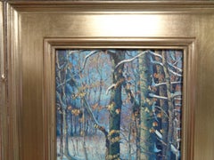 Paisaje invernal Pintura al óleo de Michael Budden Interior del bosque de invierno IV