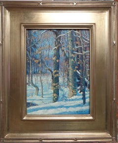   Winter Landscape Oil Painting by Michael Budden Winter Woodland Interior IV 