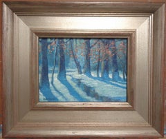   Winter Landscape Oil Painting by Michael Budden Woodland Winter Interior