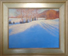 Winter Snow Scene Landscape Oil Painting by Michael Budden Beautiful Light