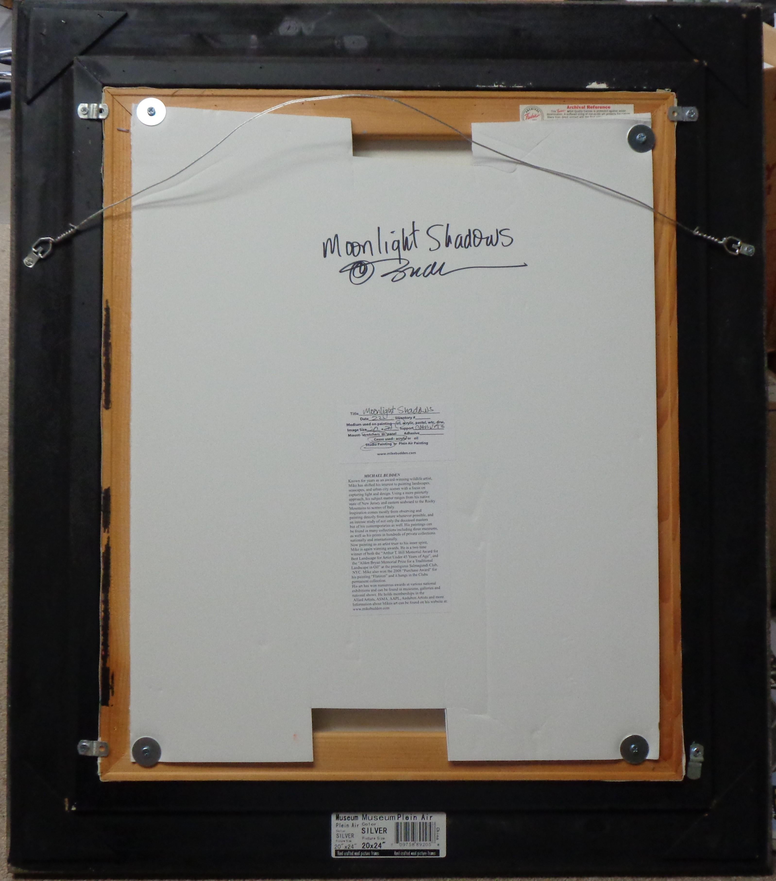 Winter Snow Scene Nocturne von Michael Budden Moonlight Shadows im Angebot 4