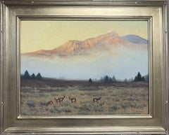  Yellowstone Prong Horn ImpressionnisteRéalisme Peinture animalière Michael Budden