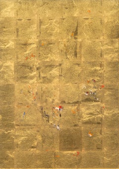 Self-Emergent Painting Reverse Glass No.45 on gold leaf