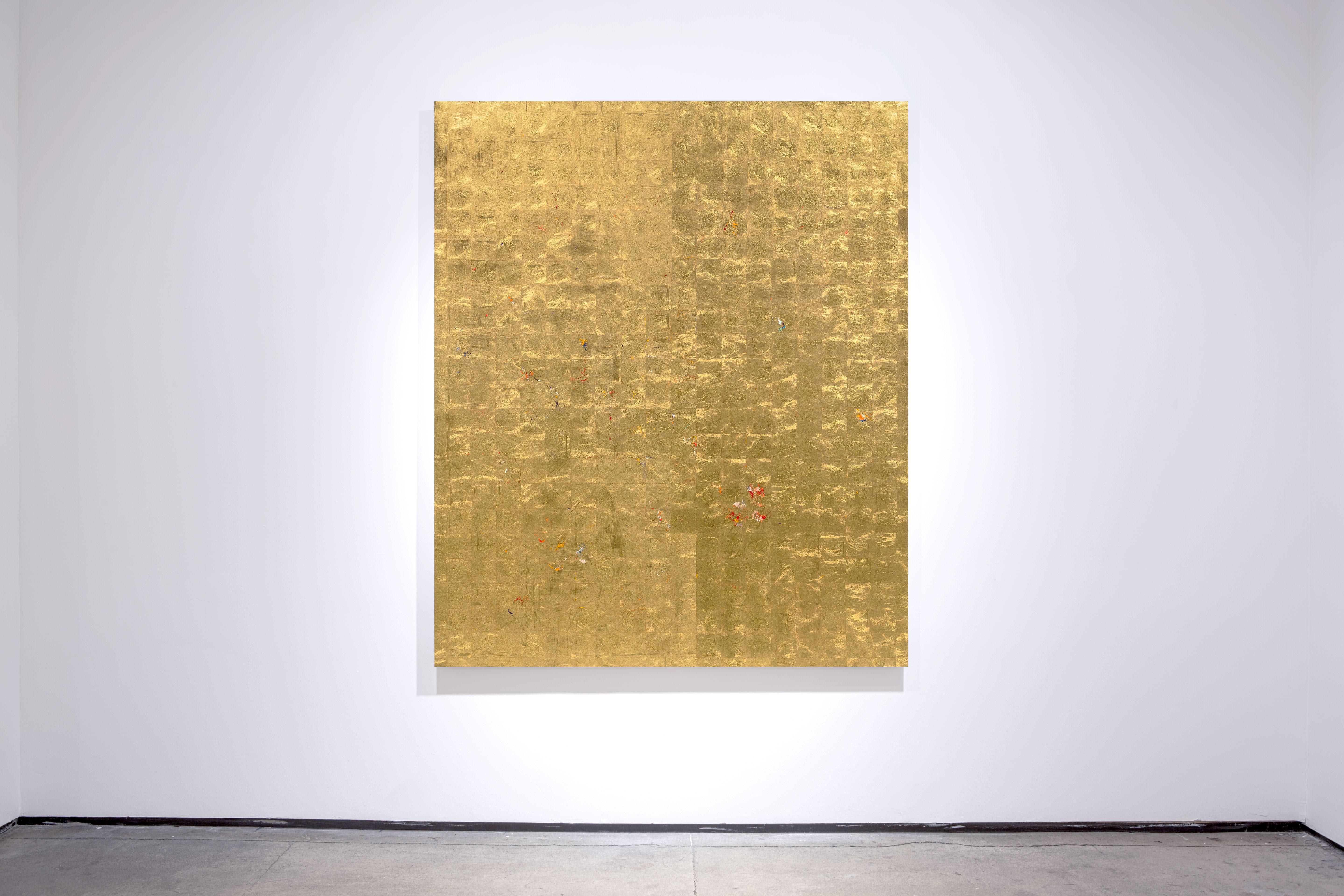 Self-Emergent Painting Reverse Glass No.51 (Gold), Abstract Painting, von Michael Burges