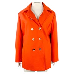 MICHAEL by MICHAEL KORS Size 2X Orange Wool Blend Double Breasted Coat