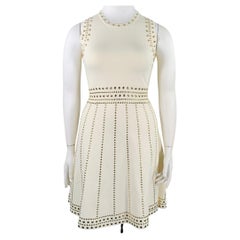 MICHAEL by MICHAEL KORS Size L Cream Gold Viscose Studded Sleeveless Dress