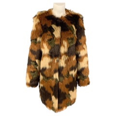 MICHAEL by MICHAEL KORS Size M Tan Brown Polyester Textured Collarless Coat