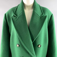 MICHAEL by MICHAEL KORS Size XS Green Wool Blend Peak Lapel Coat