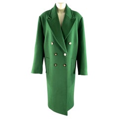MICHAEL by MICHAEL KORS Size XS Green Wool Blend Peak Lapel Coat