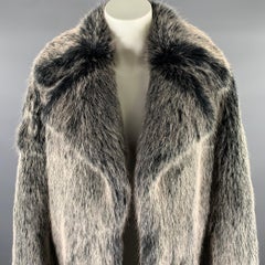 Manteau en acrylique et fausse fourrure gris et noir MICHAEL by MICHAEL KORS, taille XXS