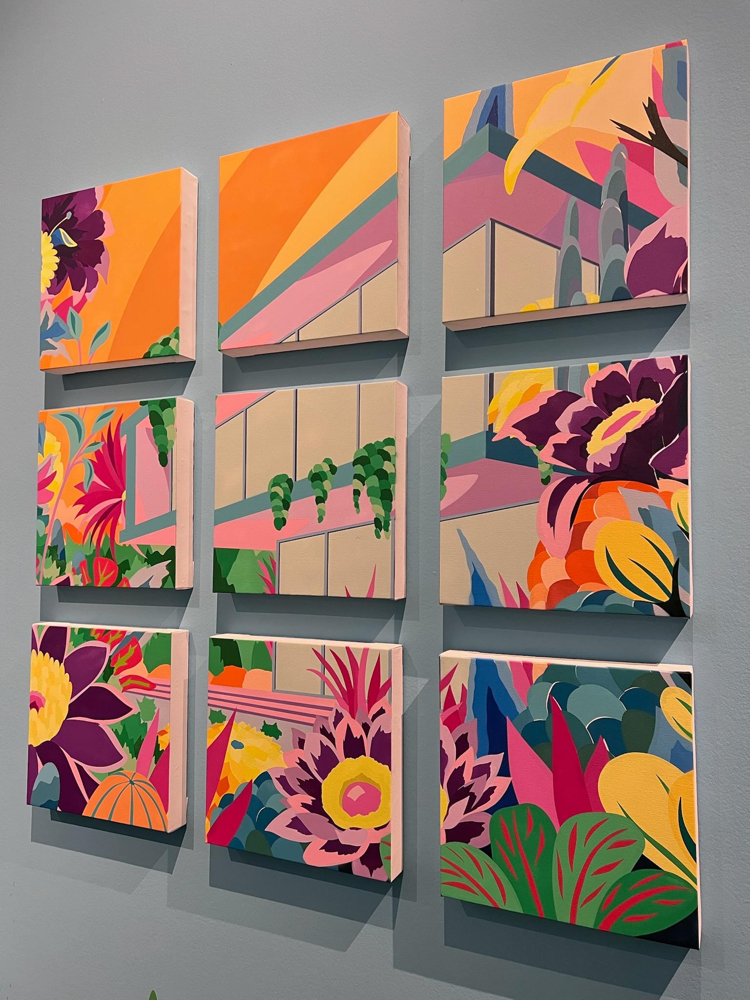 Amber Bloom Fragments - Painting by Michael Callas