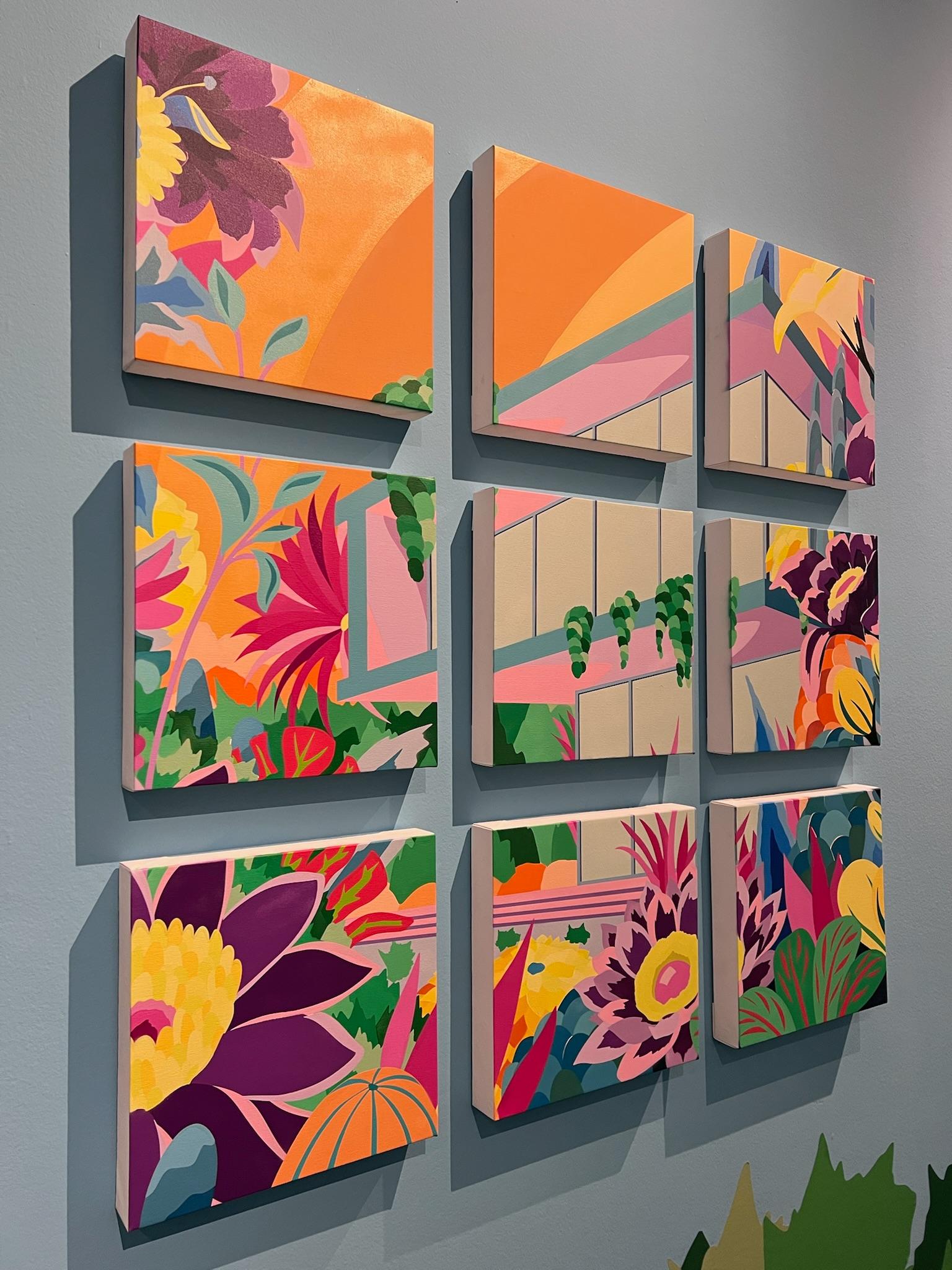 Amber Bloom Fragments - Contemporary Painting by Michael Callas