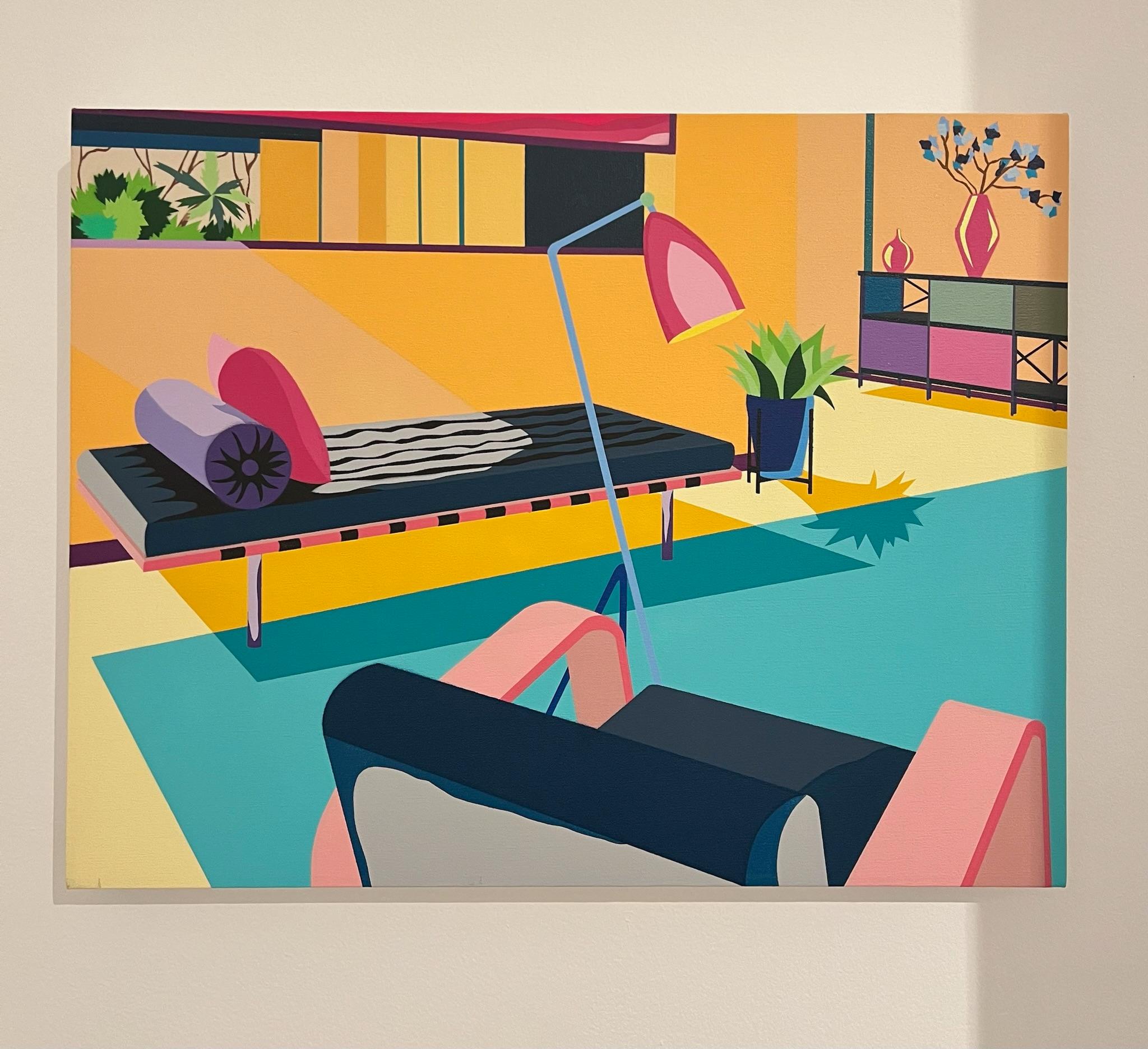 Daydream in Tangerine - Contemporary Painting by Michael Callas