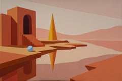 Landscape, Surreal Painting, Warm Colors, Nothing Moves Beyond by Michael Callas