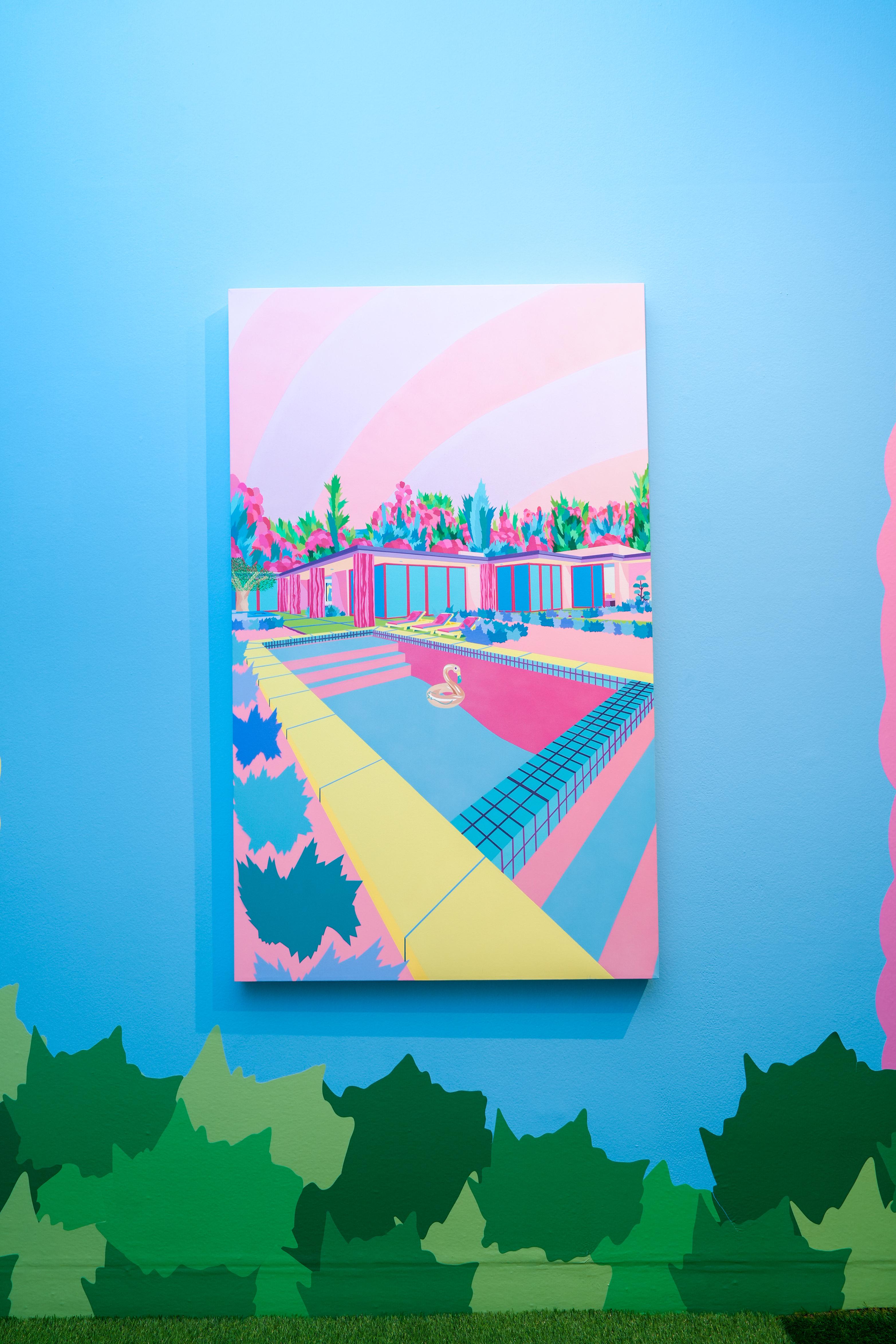 Pink Oasis - Contemporary Painting by Michael Callas
