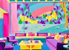 Pink Walls and Purple Couch_Michael Callas_2022_SprayPaint/Stencil_Interiors_Pop