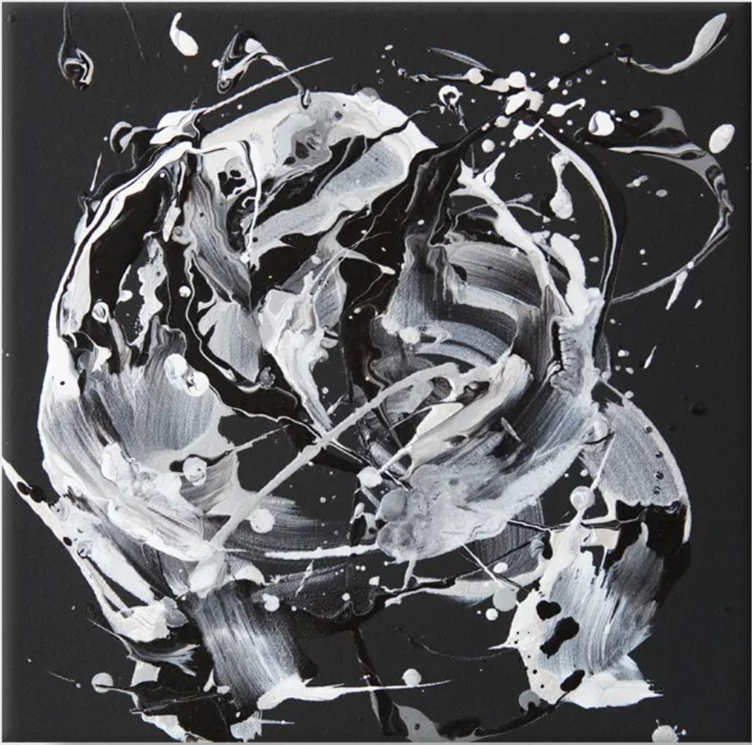 Michael Carini Abstract Painting - Abstract Expressionist Painting, "It's Not Always Black and White"