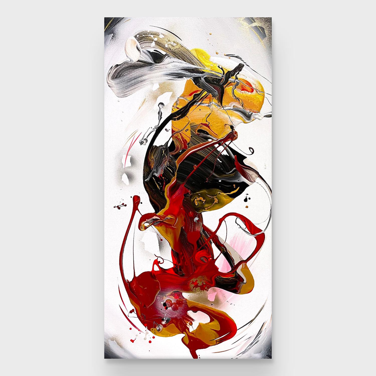 Michael Carini Abstract Painting - An Abstract Acrylic and Aerosol on Canvas Painting, "Finding My Way Back to Mys"