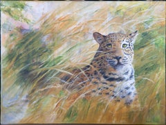 Michael Carlson - Contemporary Oil, Crouching Leopard
