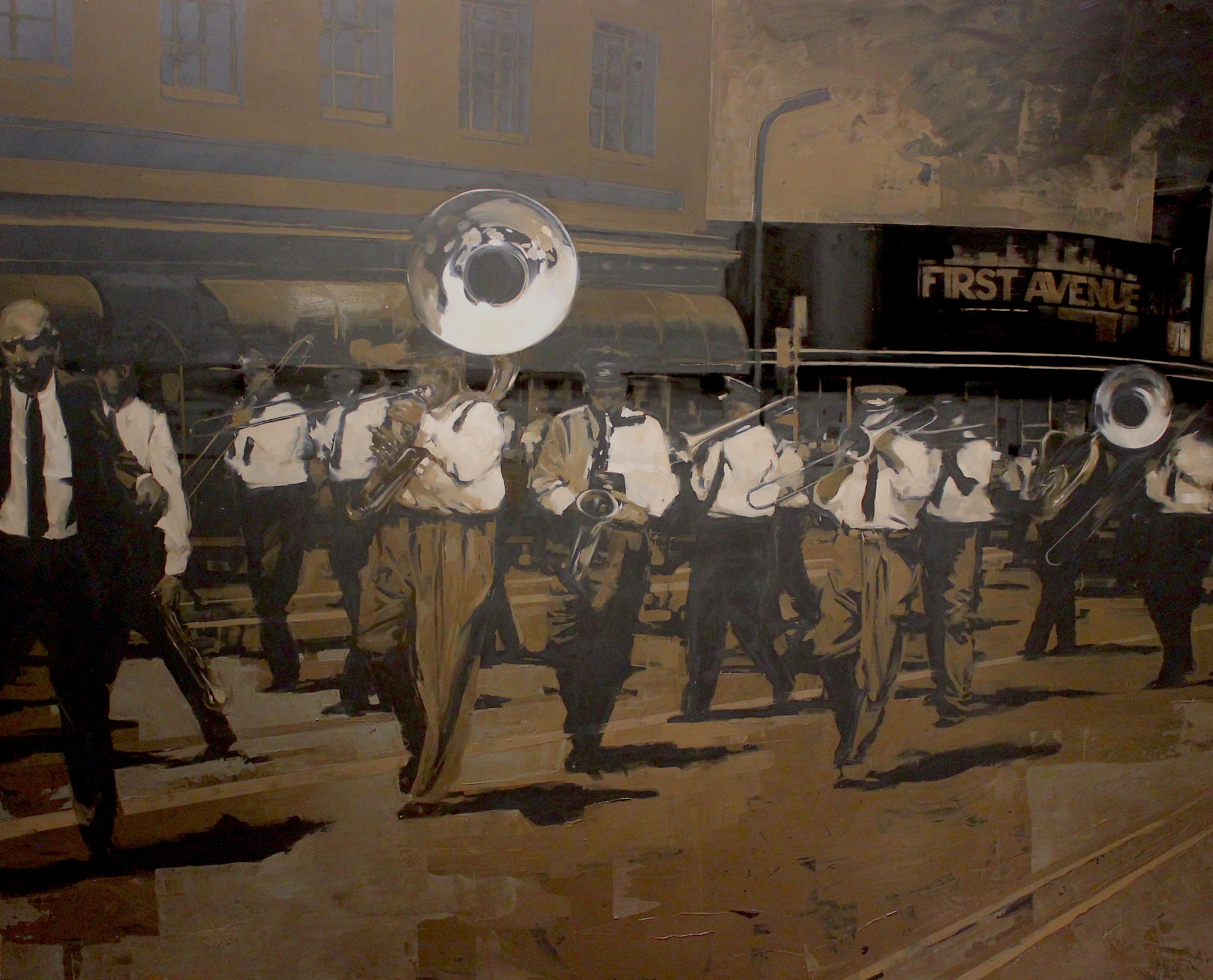 "1st & 7th" - Painting by Michael Carson