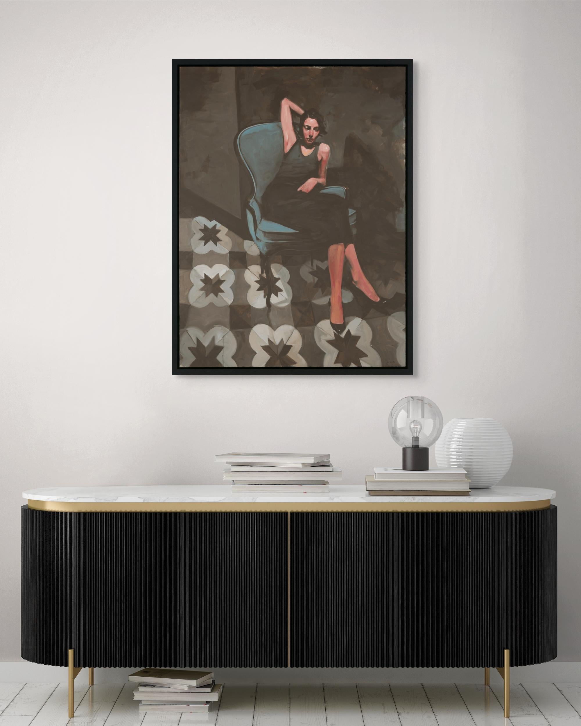 „Italienischer Stuhl“ (2024) Originales Ölporträtgemälde von Michael Carson im Angebot 6