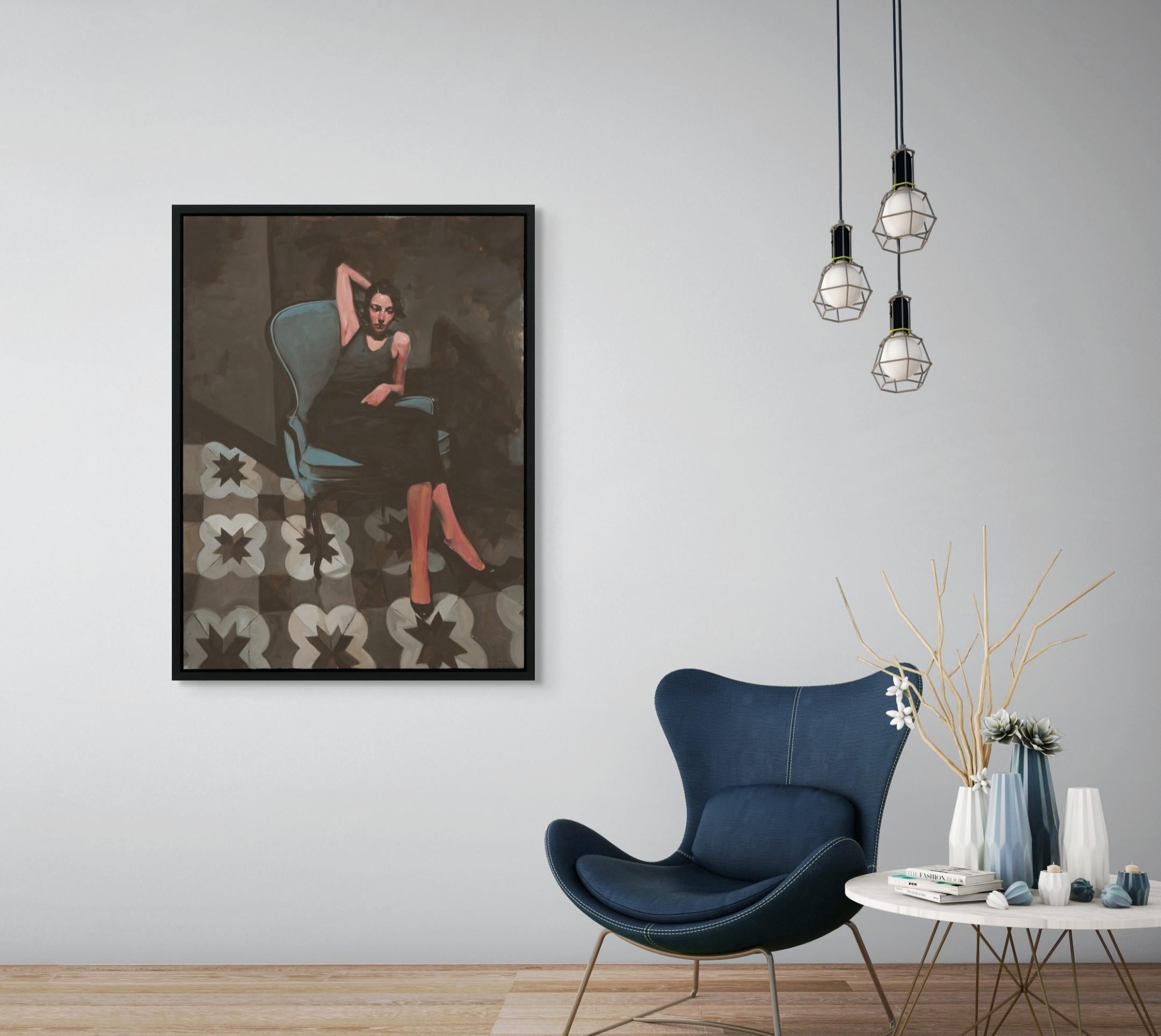 „Italienischer Stuhl“ (2024) Originales Ölporträtgemälde von Michael Carson im Angebot 7
