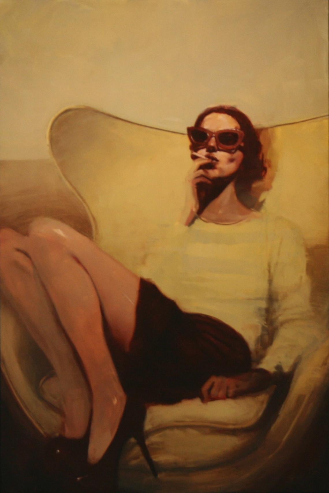 Michael Carson Figurative Painting - "You're Fucking Late"