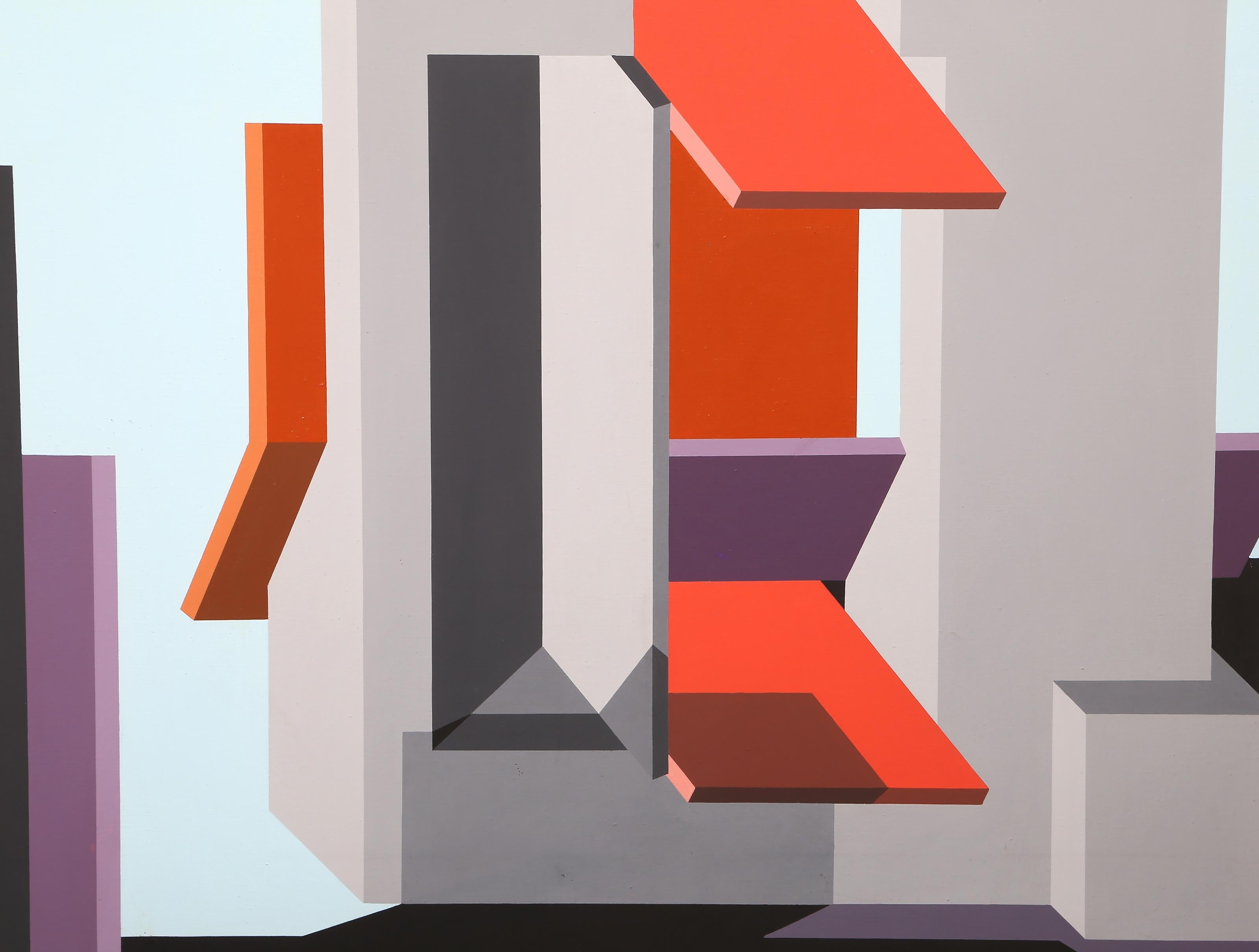 Prigionieri, pittura costruttivista hard edge di Michael Challenger in vendita 1