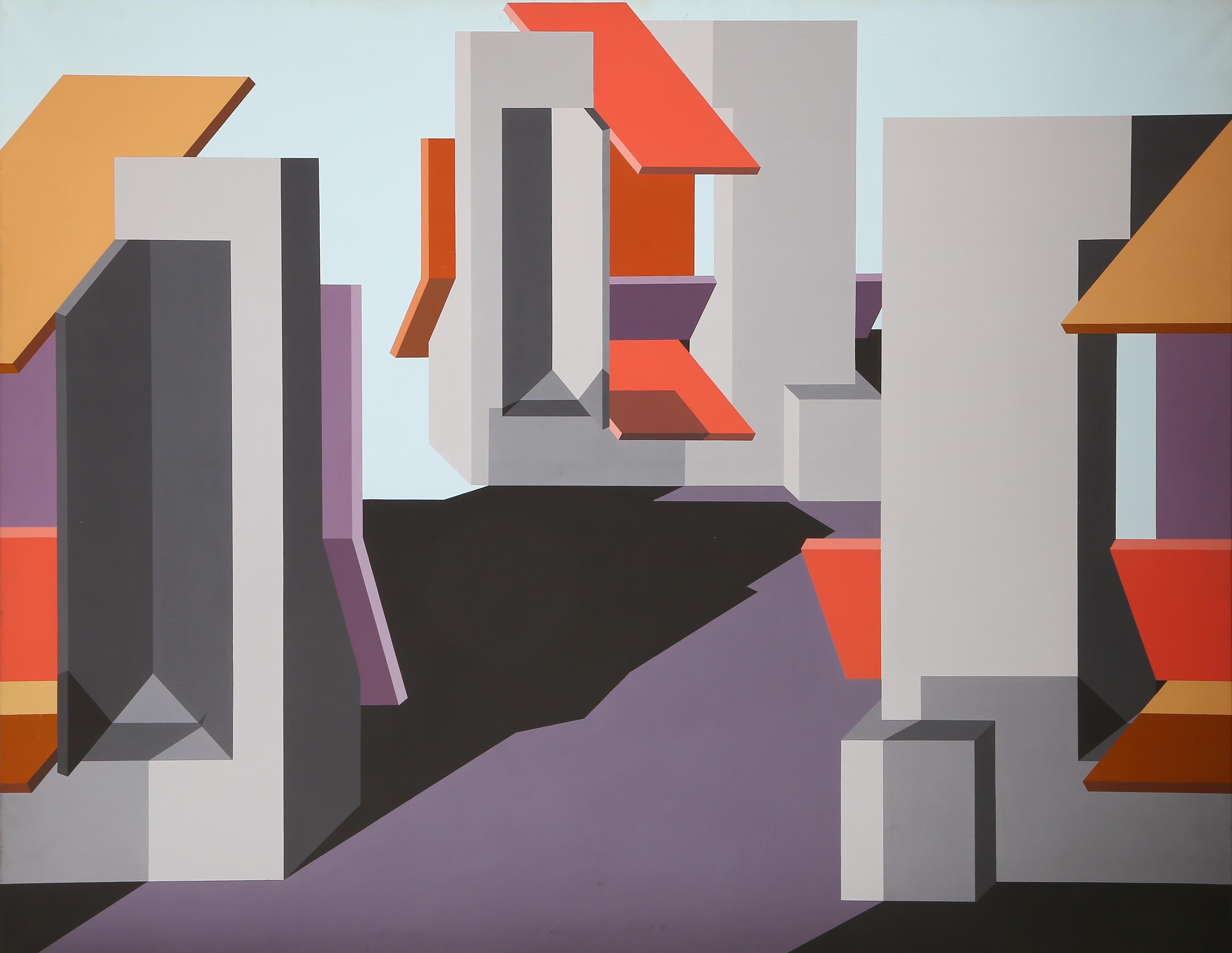 Prigionieri di Michael Challenger, inglese (1939)
Data: 1971
Acrilico su tela, firmato, intitolato e datato verso
Dimensioni: 48 x 60 pollici (121,92 x 152,4 cm)