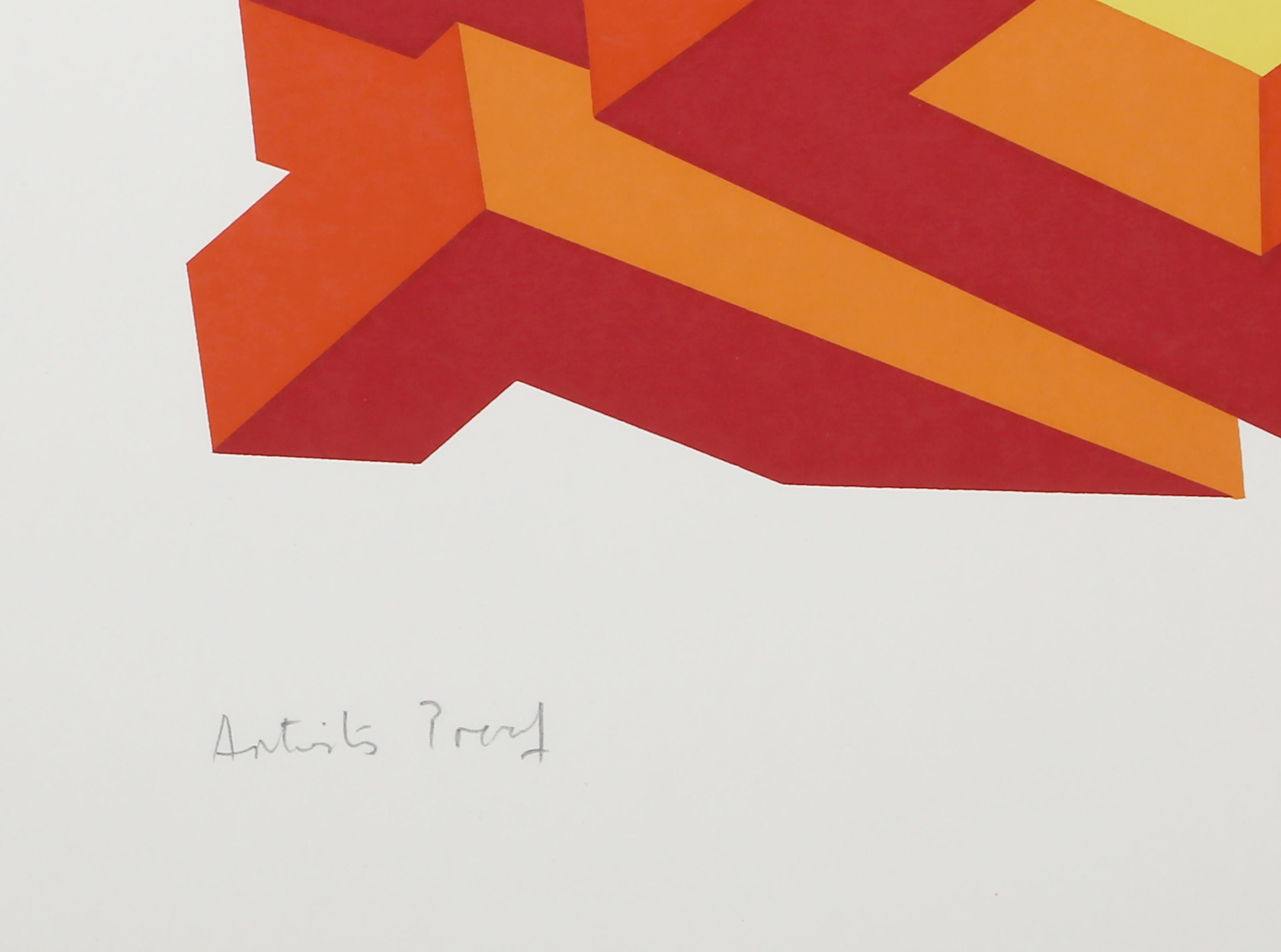 Heaven Forbid, Abstract Geometric Screenprint by Michael Challenger For Sale 1