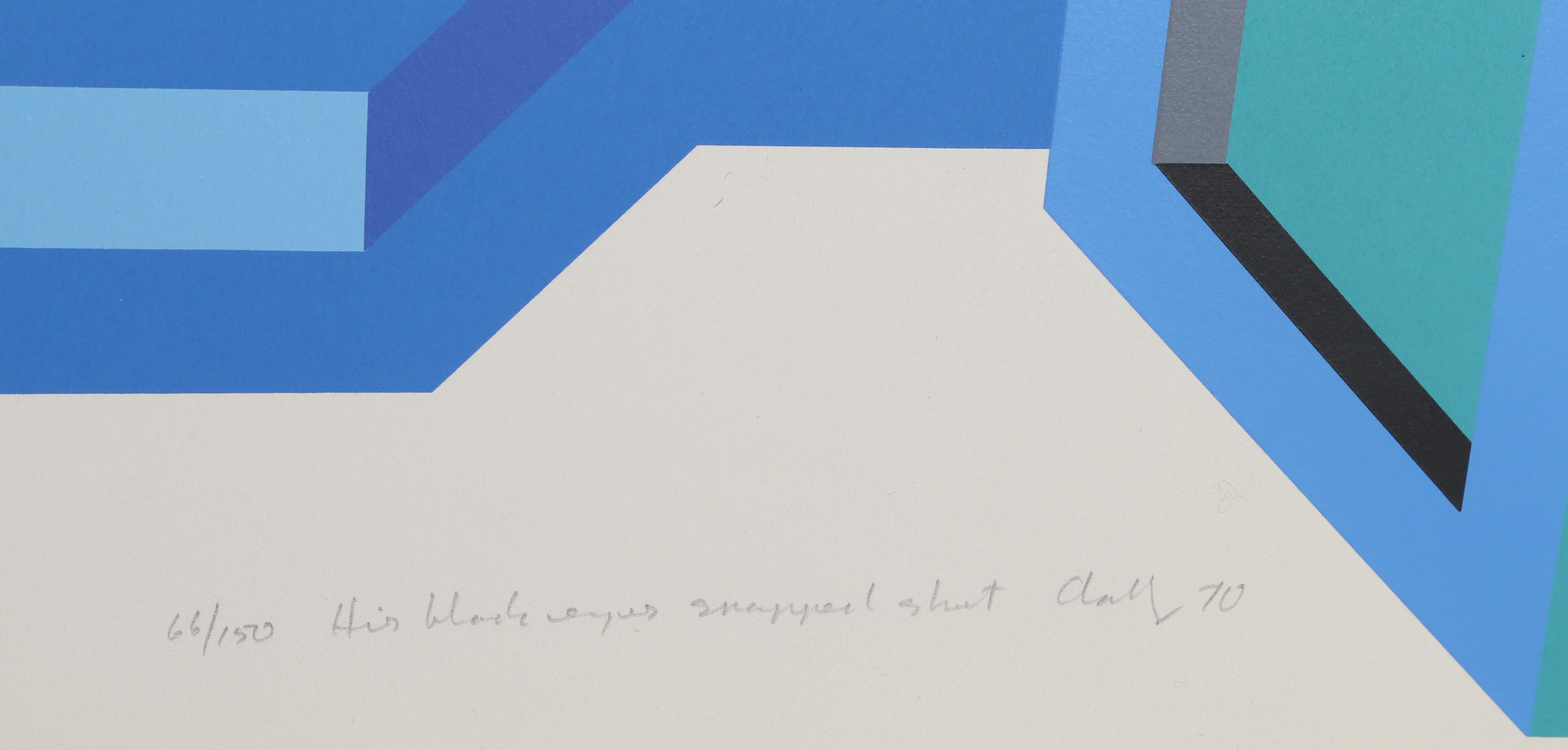 His Black Eyes Snapped Shut, Signed Modern Screenprint by Michael Challenger For Sale 2