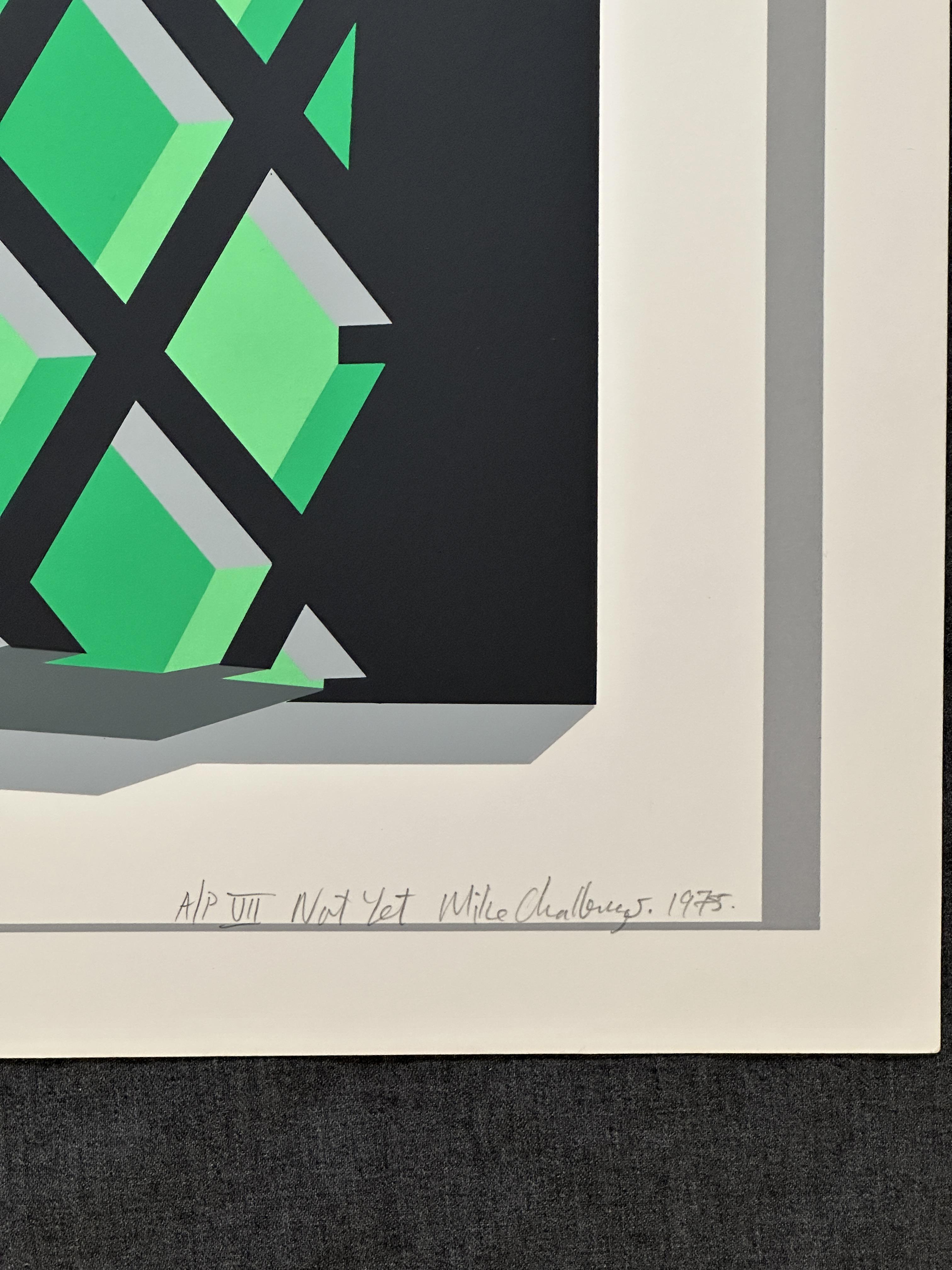  NOT YET Limited Edition Signierter Siebdruck (Geometrische Abstraktion), Print, von Michael Challenger