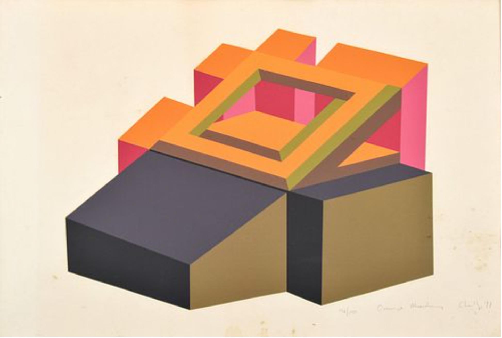 Michael Challenger Abstract Print - Orange Monday