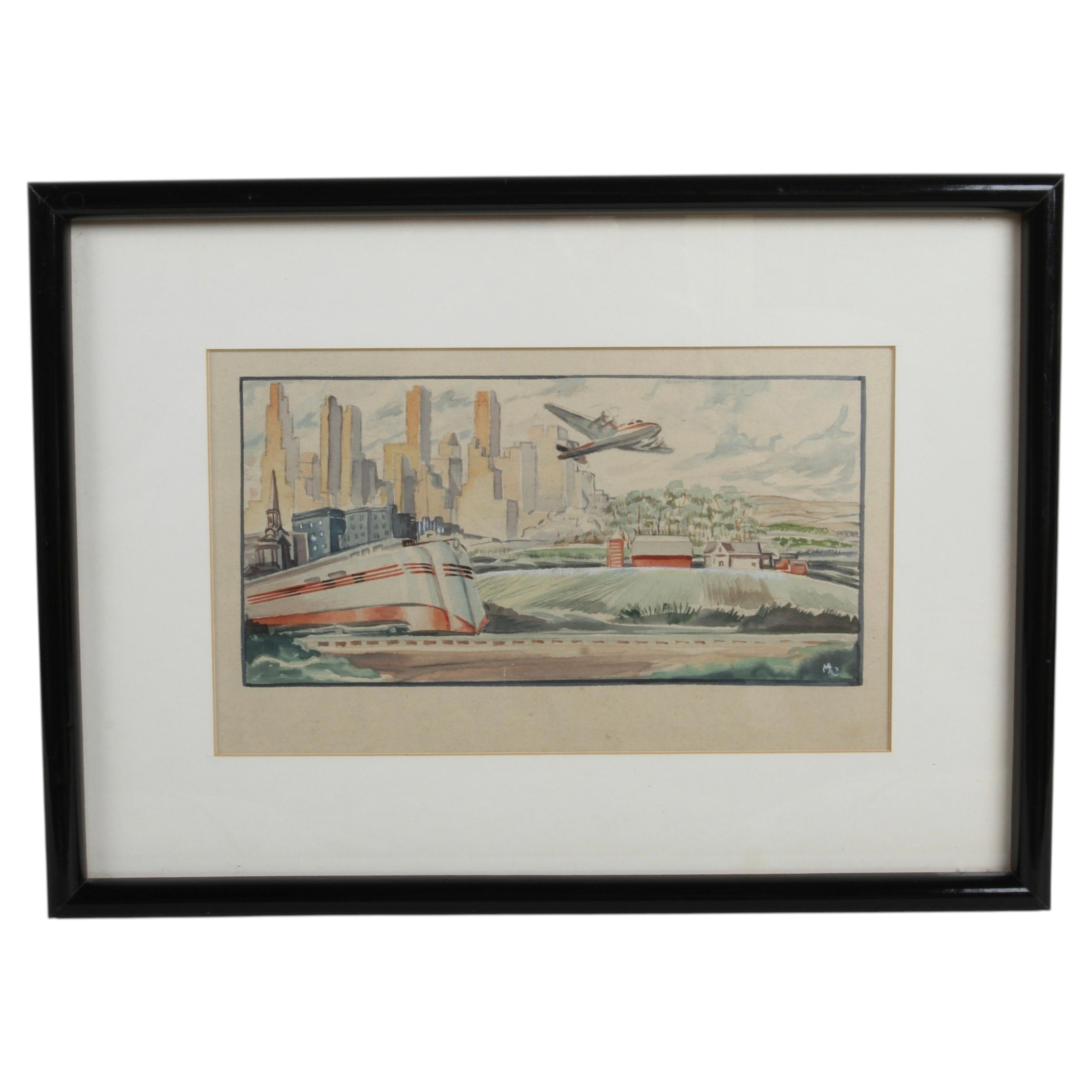 Michael Chomyck WPA American Regionalist Modern Industry & Progress Mural Study