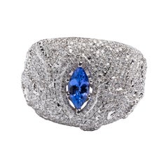 Michael Christoff 18k Gold Diamond Tanzanite Ring